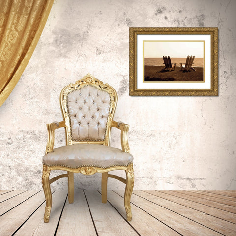 Adirondack Chairs I Gold Ornate Wood Framed Art Print with Double Matting by Hausenflock, Alan