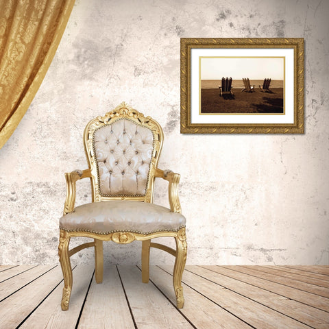 Adirondack Chairs II Gold Ornate Wood Framed Art Print with Double Matting by Hausenflock, Alan