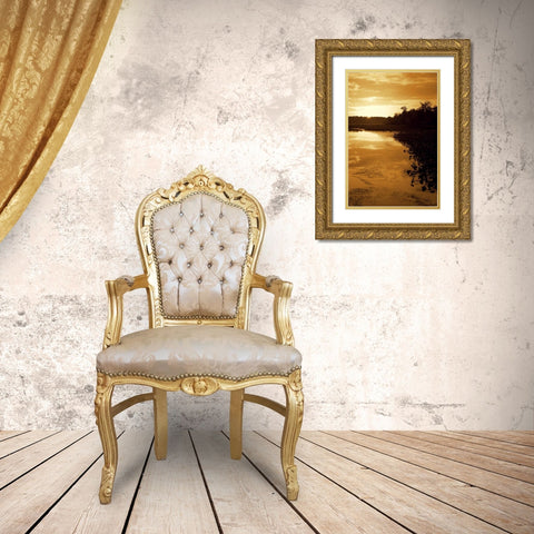 Sunset on the Lake II Gold Ornate Wood Framed Art Print with Double Matting by Hausenflock, Alan