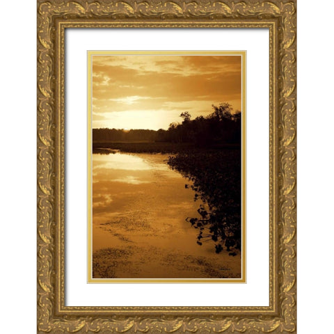 Sunset on the Lake II Gold Ornate Wood Framed Art Print with Double Matting by Hausenflock, Alan