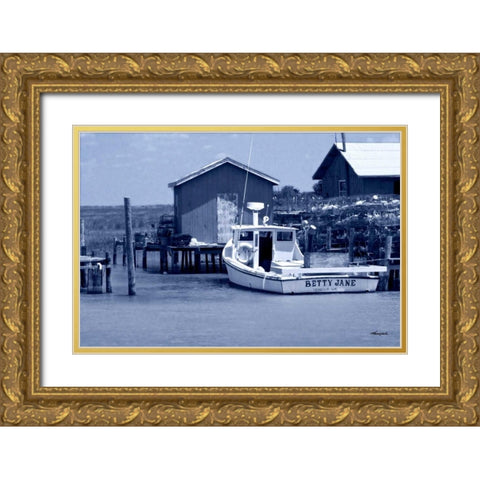 At the Dock II Gold Ornate Wood Framed Art Print with Double Matting by Hausenflock, Alan