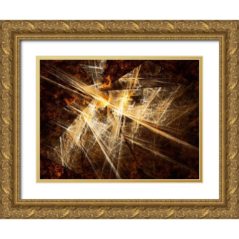 Fractal Light III Gold Ornate Wood Framed Art Print with Double Matting by Hausenflock, Alan