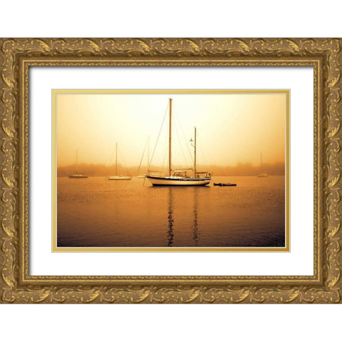 Early Morning Fishing I Gold Ornate Wood Framed Art Print with Double Matting by Hausenflock, Alan