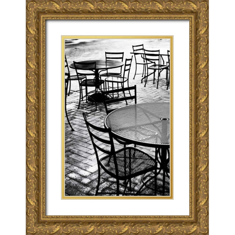 Tables and Chairs I Gold Ornate Wood Framed Art Print with Double Matting by Hausenflock, Alan
