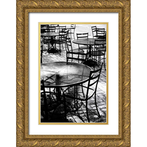 Tables and Chairs II Gold Ornate Wood Framed Art Print with Double Matting by Hausenflock, Alan