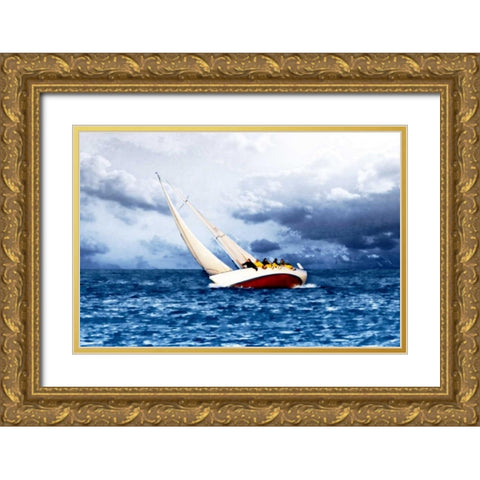 In the Wind I Gold Ornate Wood Framed Art Print with Double Matting by Hausenflock, Alan