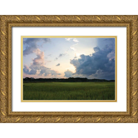 Sunset on Bogue Sound I Gold Ornate Wood Framed Art Print with Double Matting by Hausenflock, Alan