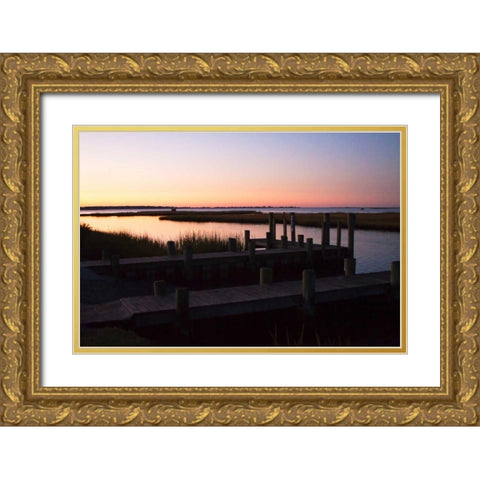 Chincoteague Sunrise I Gold Ornate Wood Framed Art Print with Double Matting by Hausenflock, Alan