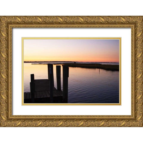 Chincoteague Sunrise II Gold Ornate Wood Framed Art Print with Double Matting by Hausenflock, Alan