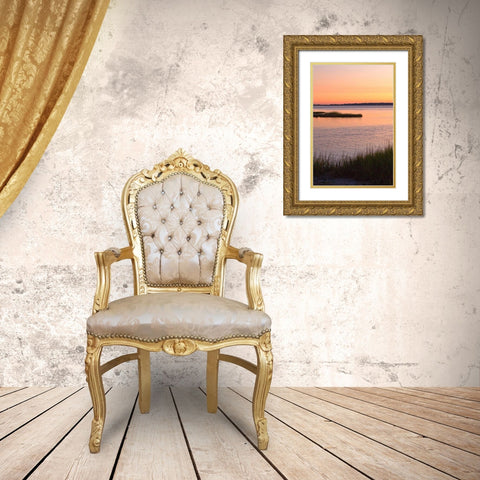 Chincoteague Sunrise IV Gold Ornate Wood Framed Art Print with Double Matting by Hausenflock, Alan
