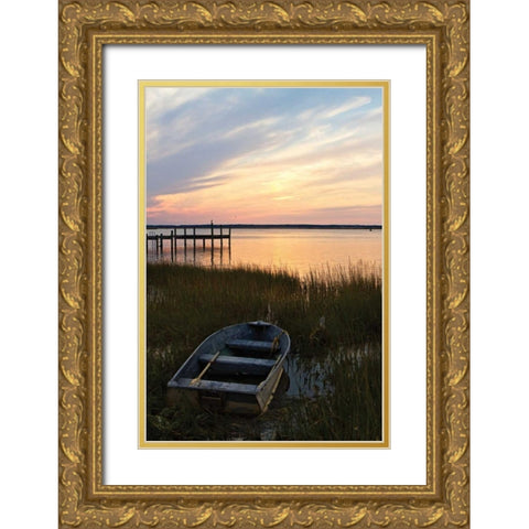 Sunset Over the Channel I Gold Ornate Wood Framed Art Print with Double Matting by Hausenflock, Alan