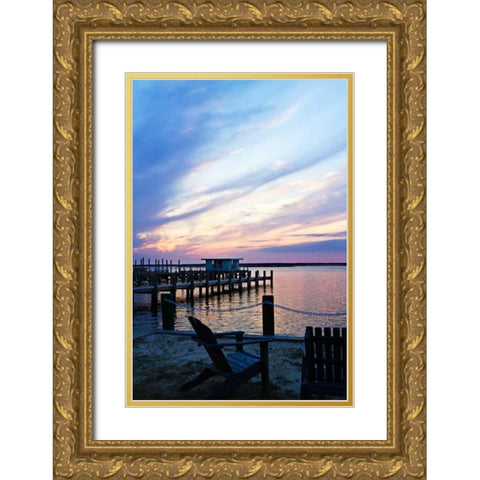 Dockside Park II Gold Ornate Wood Framed Art Print with Double Matting by Hausenflock, Alan