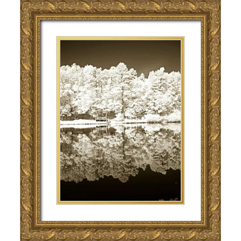 Ayers Lake II Gold Ornate Wood Framed Art Print with Double Matting by Hausenflock, Alan