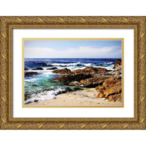 Spanish Bay I Gold Ornate Wood Framed Art Print with Double Matting by Hausenflock, Alan