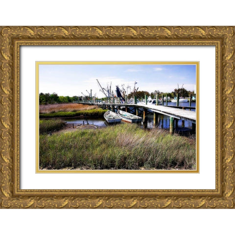 Marsh Harbor II Gold Ornate Wood Framed Art Print with Double Matting by Hausenflock, Alan