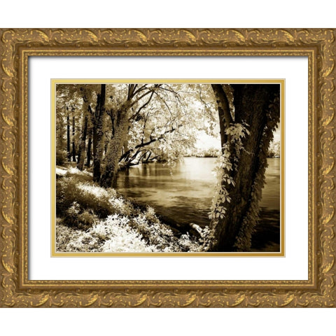 Spring on the River III Gold Ornate Wood Framed Art Print with Double Matting by Hausenflock, Alan