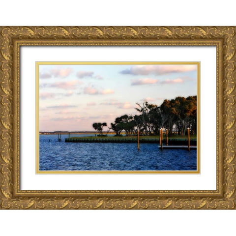 Sunset in the Channel I Gold Ornate Wood Framed Art Print with Double Matting by Hausenflock, Alan