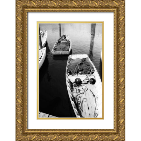 Skiffs I Gold Ornate Wood Framed Art Print with Double Matting by Hausenflock, Alan