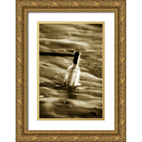 Message in a Bottle II Gold Ornate Wood Framed Art Print with Double Matting by Hausenflock, Alan