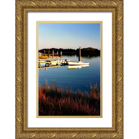 Beaufort Skiff Gold Ornate Wood Framed Art Print with Double Matting by Hausenflock, Alan