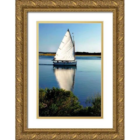 Friends on the Water Gold Ornate Wood Framed Art Print with Double Matting by Hausenflock, Alan