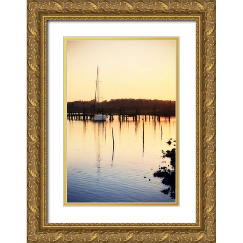 Gable Creek Sunrise II Gold Ornate Wood Framed Art Print with Double Matting by Hausenflock, Alan