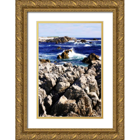 Pacific Blue I Gold Ornate Wood Framed Art Print with Double Matting by Hausenflock, Alan