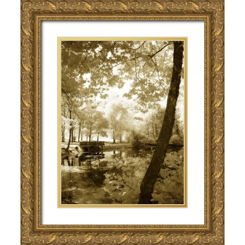 Mint Springs Lake II Gold Ornate Wood Framed Art Print with Double Matting by Hausenflock, Alan