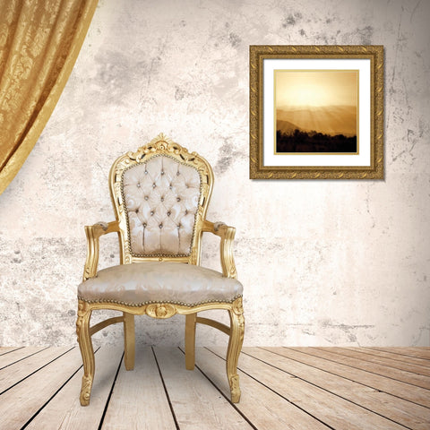 Distant Mountains Sq II Gold Ornate Wood Framed Art Print with Double Matting by Hausenflock, Alan