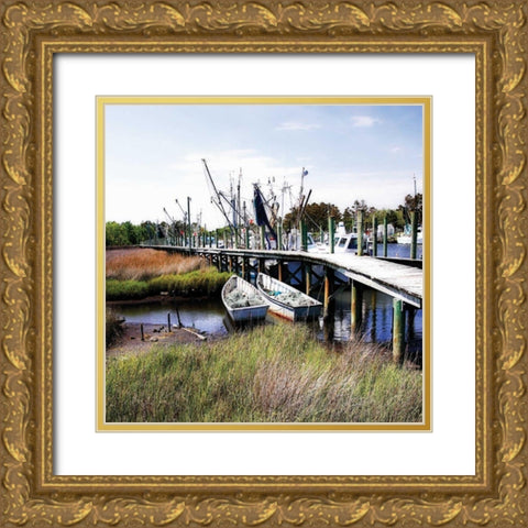 Marsh Harbor Square II Gold Ornate Wood Framed Art Print with Double Matting by Hausenflock, Alan