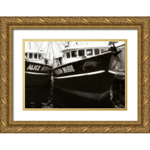 Beaufort Shrimpers Gold Ornate Wood Framed Art Print with Double Matting by Hausenflock, Alan