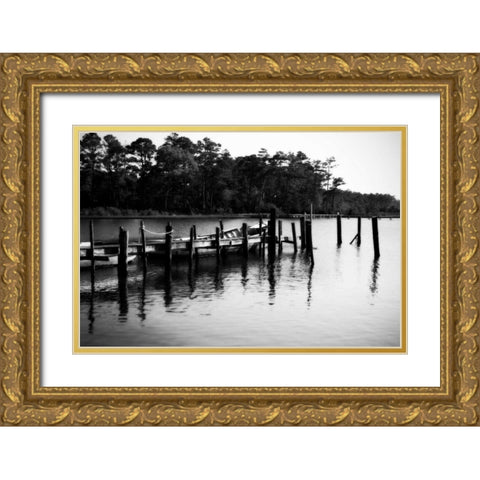 Forgotten Pier II Gold Ornate Wood Framed Art Print with Double Matting by Hausenflock, Alan