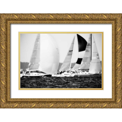 Race on the Chesapeake II Gold Ornate Wood Framed Art Print with Double Matting by Hausenflock, Alan