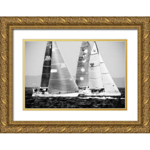 Race on the Chesapeake III Gold Ornate Wood Framed Art Print with Double Matting by Hausenflock, Alan