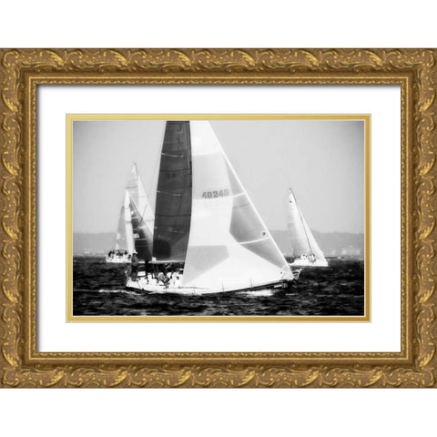 Race on the Chesapeake IV Gold Ornate Wood Framed Art Print with Double Matting by Hausenflock, Alan