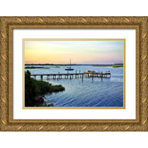 Taylor Bay Gold Ornate Wood Framed Art Print with Double Matting by Hausenflock, Alan