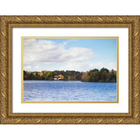 Greenwood Lake III Gold Ornate Wood Framed Art Print with Double Matting by Hausenflock, Alan