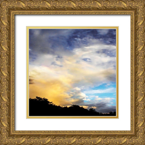 Rainbow Cloud Sq. I Gold Ornate Wood Framed Art Print with Double Matting by Hausenflock, Alan