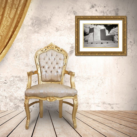 Taos Church III Gold Ornate Wood Framed Art Print with Double Matting by Johnson, George