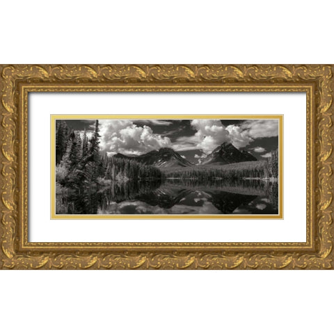 Leach Lake Gold Ornate Wood Framed Art Print with Double Matting by Johnson, George