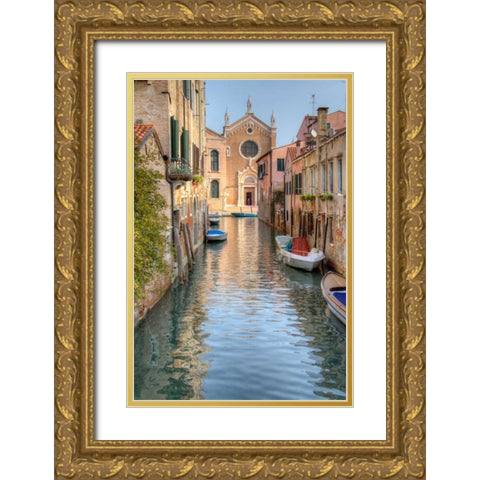 Waterways of Venice I Gold Ornate Wood Framed Art Print with Double Matting by Johnson, George