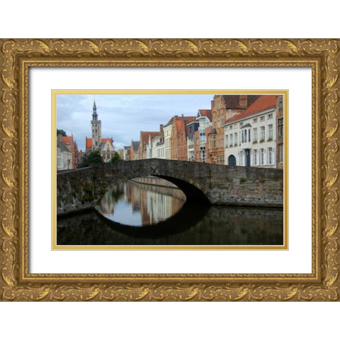 Brugge I Gold Ornate Wood Framed Art Print with Double Matting by Johnson, George