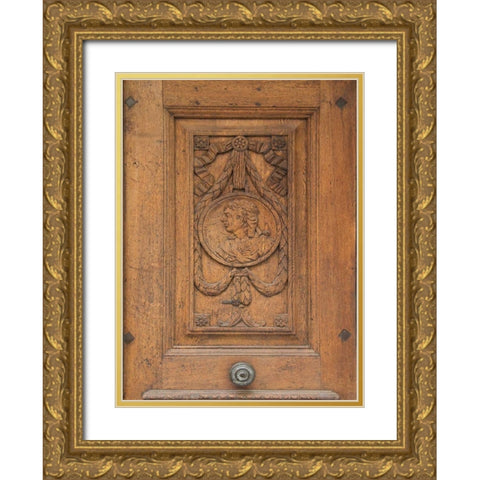 Regensburg Carved Door Gold Ornate Wood Framed Art Print with Double Matting by Johnson, George
