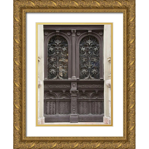 Budapest Double Door Gold Ornate Wood Framed Art Print with Double Matting by Johnson, George