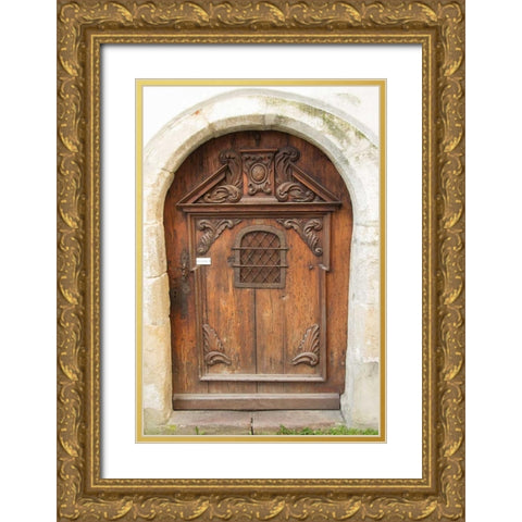 Passau Wood Door Gold Ornate Wood Framed Art Print with Double Matting by Johnson, George