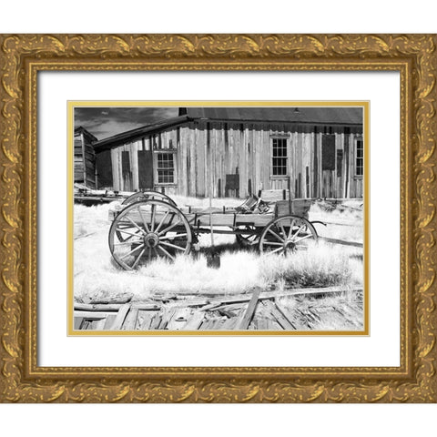 Bodie Wagon Gold Ornate Wood Framed Art Print with Double Matting by Johnson, George