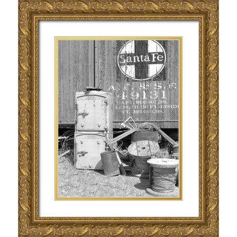 Santa Fe Out of Service Gold Ornate Wood Framed Art Print with Double Matting by Johnson, George