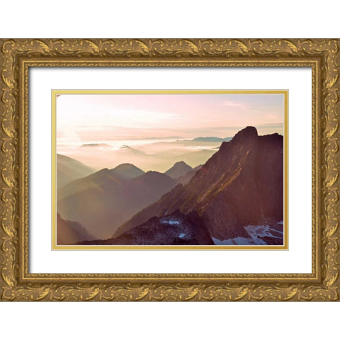 Glacier Peak II Gold Ornate Wood Framed Art Print with Double Matting by Kidd, Brian