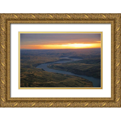 Snake River II Gold Ornate Wood Framed Art Print with Double Matting by Kidd, Brian