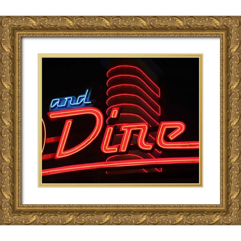 Dine Out II Gold Ornate Wood Framed Art Print with Double Matting by Larson, Scott